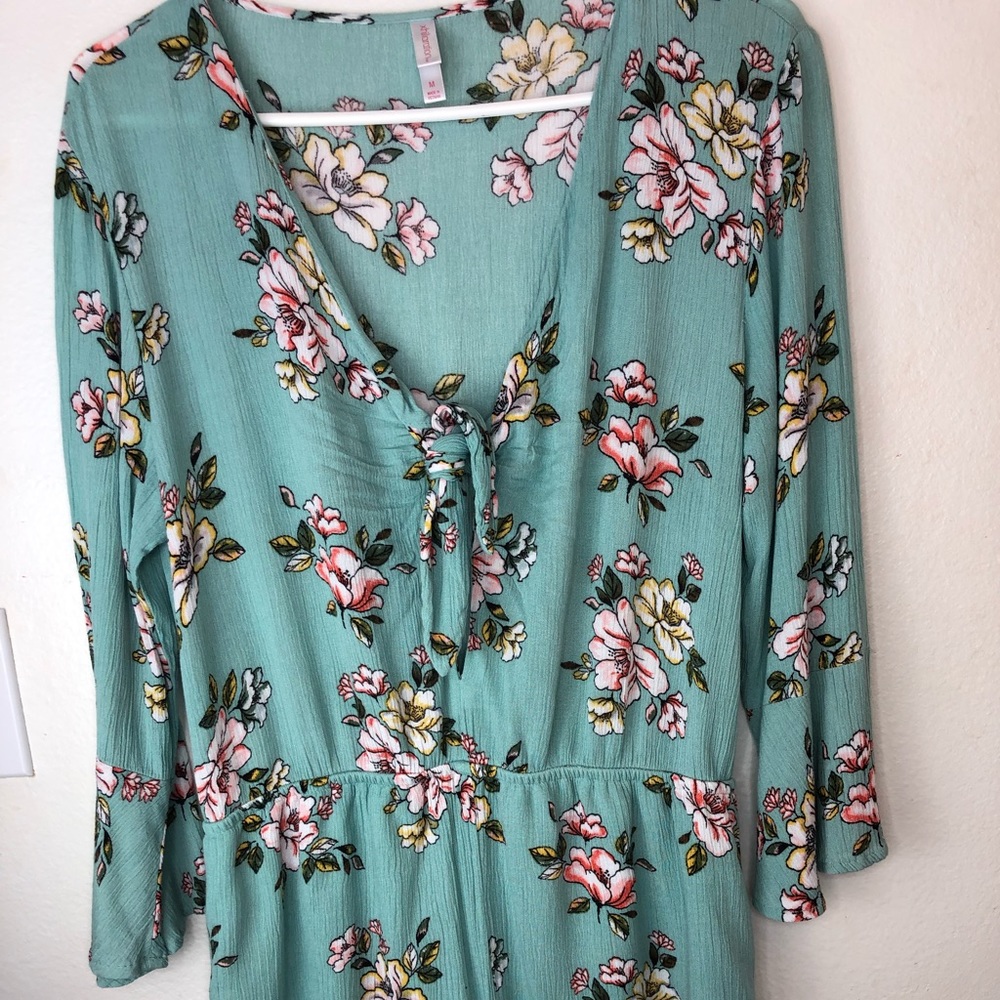 Green floral Romper